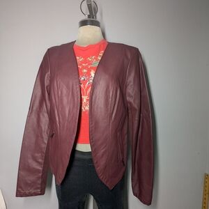 Women’s Burgundy Leather Jacket